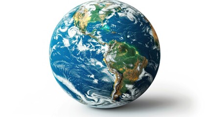 Fototapeta premium Earth Globe with Detailed Topography and Clouds