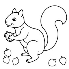 sweet-squirrel-gathering-acorns-in-a-forest-settin