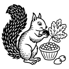 sweet-squirrel-gathering-acorns-in-a-forest-settin