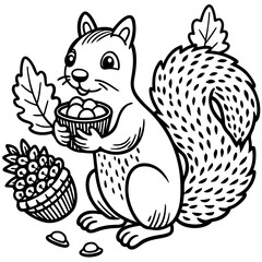 sweet-squirrel-gathering-acorns-in-a-forest-settin