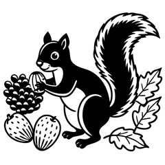 sweet-squirrel-gathering-acorns-in-a-forest-settin