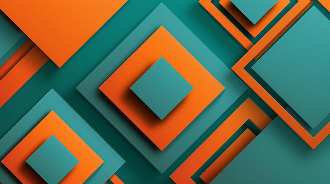 Orange and Teal glowing abstract geometric lines 