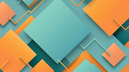 Orange and Teal glowing abstract geometric lines 