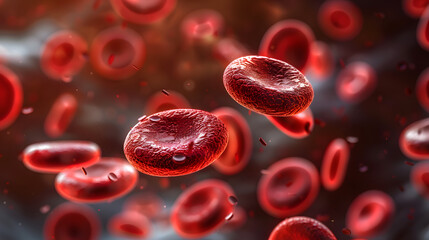 Vista microscópica de los glóbulos rojos que fluyen a través de un capilar