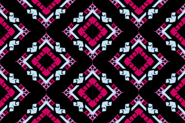 Pixel ethnic pattern oriental traditional. design fabric pattern textile African Indonesian Indian seamless Aztec style abstract vector illustration for print clothing, texture, fabric, wallpaper, dec