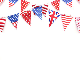 Obraz premium Colorful abstract baby background featuring American and British flags