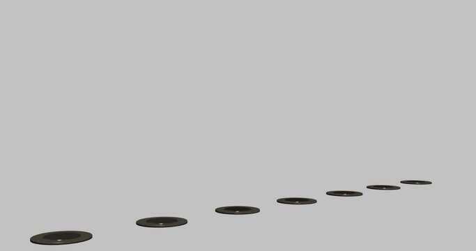 Bollards. Automatic traffic barrier. 3d bollards. luma matte. alpha matte. 4k vehicle barrier, roadblock