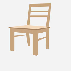 wooden chair isolated on white