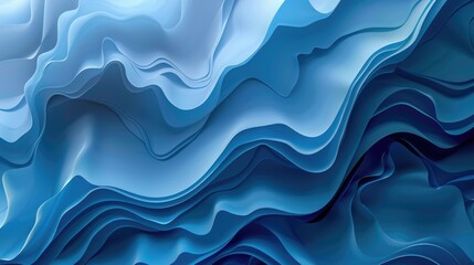 Fototapeta premium Dynamic abstract blue background with fluid shapes and shadows, offering a stylish space for text
