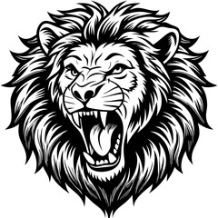 the-head-of-a-lion-roaring-angrily