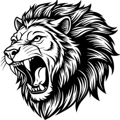 the-head-of-a-lion-roaring-angrily