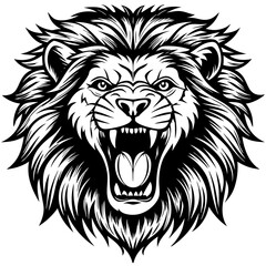 the-head-of-a-lion-roaring-angrily