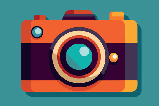 illustration of a vintage camera. themes of photography, vintage technique, graphic design or as a symbol that epitomizes photography.