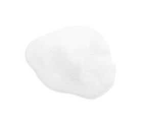 Foam with bubbles isolated on white, above view