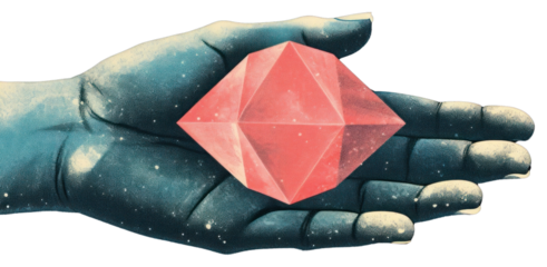 PNG  Diamond hand art accessories.