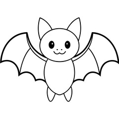 Cute bad line art vector illustration.
