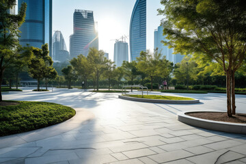Obraz premium Modern Urban Park with Skyscrapers
