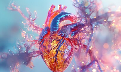 Obraz premium natomy Odyssey Intricate 3D Medical Rendering of Heart and Lung in Perfect Detail