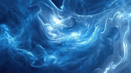 Fototapeta premium Calm abstract blue background with gentle swirls and a gradient effect, leaving room for text placement.