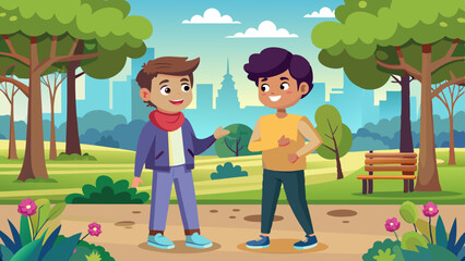 two-friends-are-meeting-in-a-park