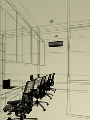 Fototapeta premium 3d rendering of interior design office