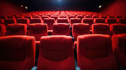 Fototapeta premium Red Theater Seats Ready for Showtime