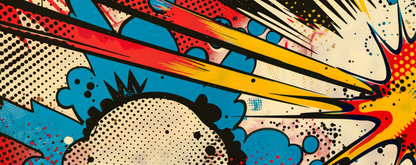 A vintage comic book page with halftone dots and primary colors.