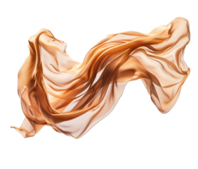 Silk fabric flowing on transparent background background