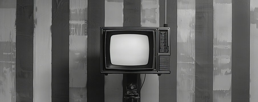 A vintage TV test pattern in black and white.