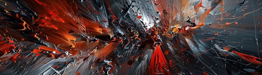 Pain depicted through intense, jagged abstract art