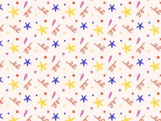 Vector cheerful bright abstract pattern with graphic elements