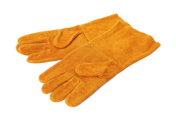 Protective gloves isolated on white. Safety equipment