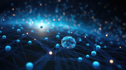 Obraz premium Futuristic Network of Spherical Connections Digital Illustration