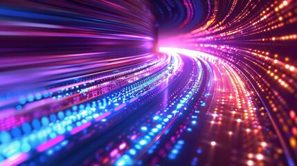 Obraz premium abstract technology background of highspeed global data transfer and ultrafast broadband