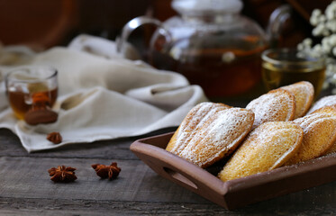 French cookies Madeleine in the form of shells