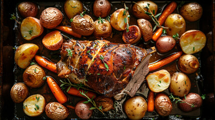 roasted lamb chops with potatoes
