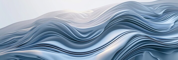 Fototapeta premium Elegant Silver Waves Flowing Texture Design