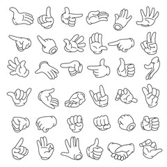Groovy comic hand vector collection.