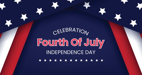 Fourth Of July. American Independence Day Banner Design.Print