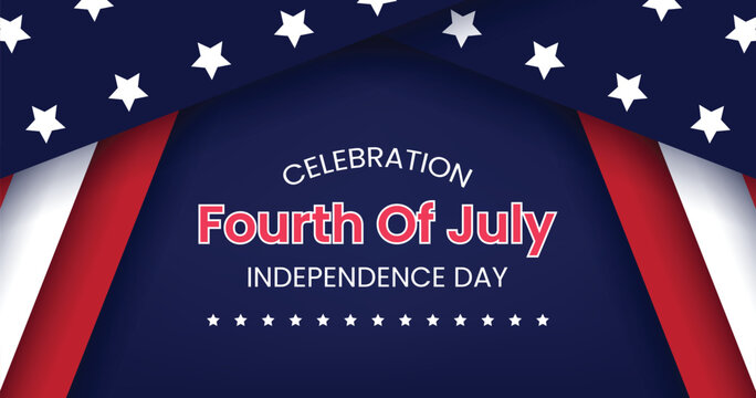 Fourth Of July. American Independence Day Banner Design.Print