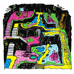 Tabletop Adventure Battle Map: Hidden Underground Laboratory Gen AI