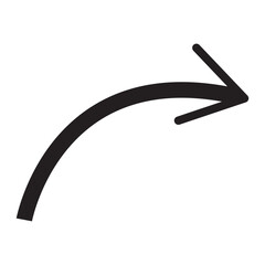black arrow icon on white background. flat style. arrow icon for your web site design, logo, app, UI. arrow indicated the direction symbol. curved arrow sign