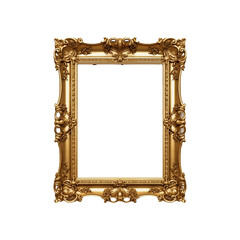 Antique gold picture frame PNG
