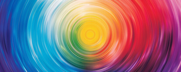 Colorful background with concentric circles in a spectrum of hues.