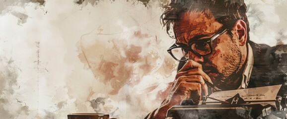 A man with a gun is taking aim at the viewer He is wearing a hat and has a scarf covering his face The background is a blur of brown and gray. AIGZ01