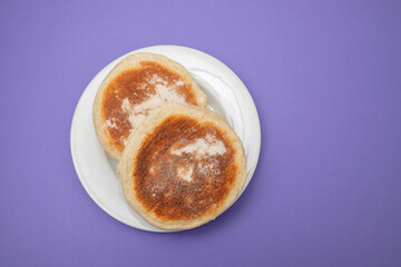 Traditional bread, Bolo do caco, Madeira on the plate