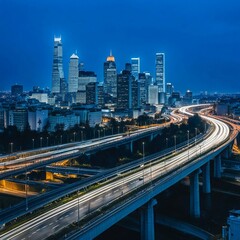 Fototapeta premium traffic on highway at night