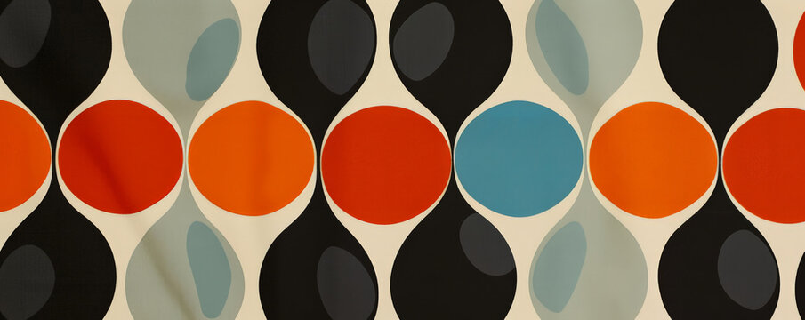 A 1960s mod pattern with bold, contrasting colors.