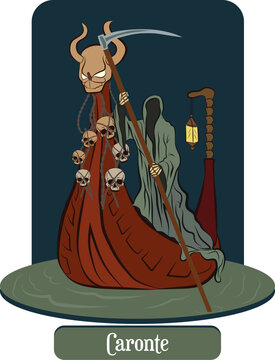 illustration vector isolated of  mythical creature, Charon, caronte, greek mithology