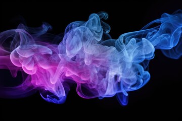 Vibrant Colorful Smoke Swirling on Black Background